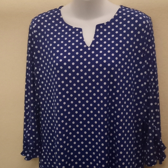 Susan Graver Polka Dot  Blouse - Picture 4 of 12